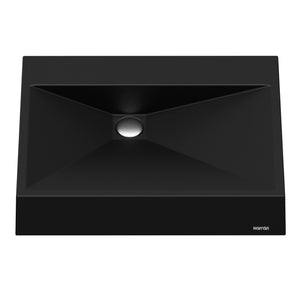 Alternate Image for Karran Sternhagen Envy 24.25" x 17.5" Rectangular Vessel Quartz Composite ADA Bathroom Sink, Black, SQS100BL