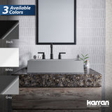 Karran Sternhagen Envy 24.25" x 17.5" Rectangular Vessel Quartz Composite ADA Bathroom Sink, Grey, SQS100GR