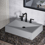 Karran Sternhagen Envy 24.25" x 17.5" Rectangular Vessel Quartz Composite ADA Bathroom Sink, Grey, SQS100GR