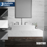 Karran Sternhagen Envy 24.25" x 17.5" Rectangular Vessel Quartz Composite ADA Bathroom Sink, White, SQS100WH