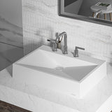 Karran Sternhagen Envy 24.25" x 17.5" Rectangular Vessel Quartz Composite ADA Bathroom Sink, White, SQS100WH