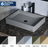 Karran Sternhagen 17.75" x 23.625" Rectangular Vessel Quartz Composite ADA Bathroom Sink, Grey, SQS500GR