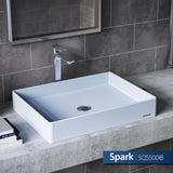 Karran Sternhagen 17.75" x 23.625" Rectangular Vessel Quartz Composite ADA Bathroom Sink, Ice Blue, SQS500IB