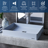 Karran Sternhagen 17.75" x 23.625" Rectangular Vessel Quartz Composite ADA Bathroom Sink, Ice Blue, SQS500IB