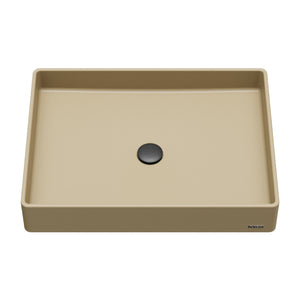Alternate Image for Karran Sternhagen 17.75" x 23.625" Rectangular Vessel Quartz Composite ADA Bathroom Sink, Pale Gold, SQS500PG