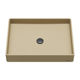 Karran Sternhagen 17.75" x 23.625" Rectangular Vessel Quartz Composite ADA Bathroom Sink, Pale Gold, SQS500PG