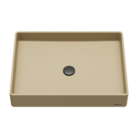 Karran Sternhagen 17.75" x 23.625" Rectangular Vessel Quartz Composite ADA Bathroom Sink, Pale Gold, SQS500PG