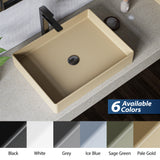 Karran Sternhagen 17.75" x 23.625" Rectangular Vessel Quartz Composite ADA Bathroom Sink, Pale Gold, SQS500PG