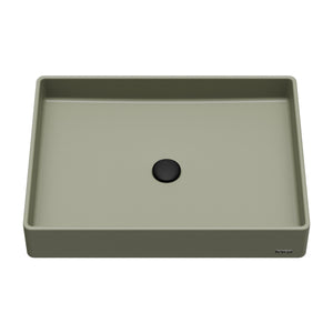 Alternate Image for Karran Sternhagen 17.75" x 23.625" Rectangular Vessel Quartz Composite ADA Bathroom Sink, Sage Green, SQS500SG