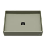 Karran Sternhagen 17.75" x 23.625" Rectangular Vessel Quartz Composite ADA Bathroom Sink, Sage Green, SQS500SG