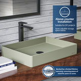 Karran Sternhagen 17.75" x 23.625" Rectangular Vessel Quartz Composite ADA Bathroom Sink, Sage Green, SQS500SG