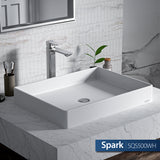 Karran Sternhagen 17.75" x 23.625" Rectangular Vessel Quartz Composite ADA Bathroom Sink, White, SQS500WH