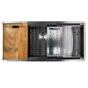 Alternate Image for Nantucket Sinks Pro Series 42" Undermount 304 Stainless Steel Kitchen Sink with Accessories, 16 Gauge, SR-PS-4220-16