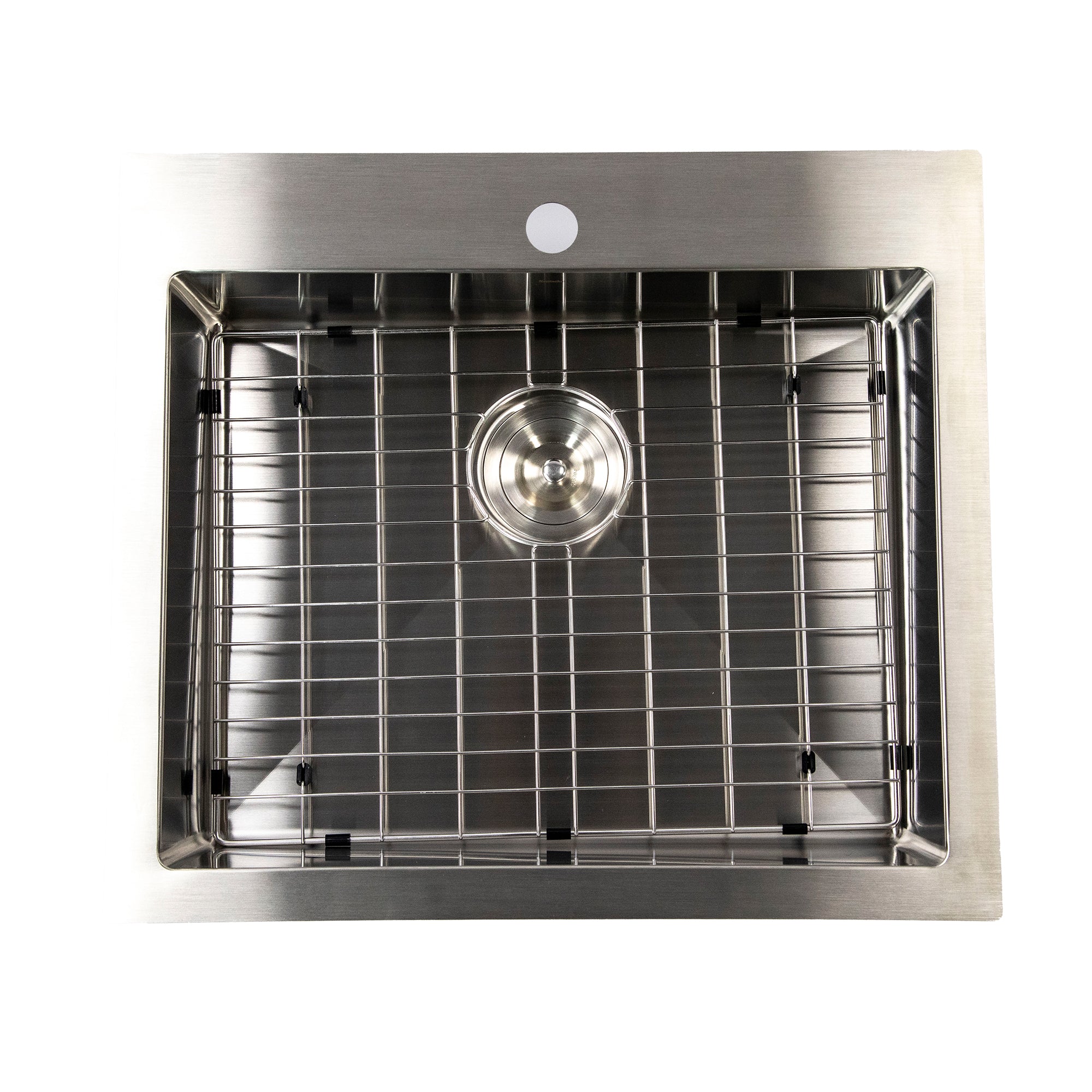 Nantucket Sinks Pro Series 25" Drop In/Topmount 304 Stainless Steel Kitchen Sink with Accessories, 16 Gauge, SR2522-5.5-16