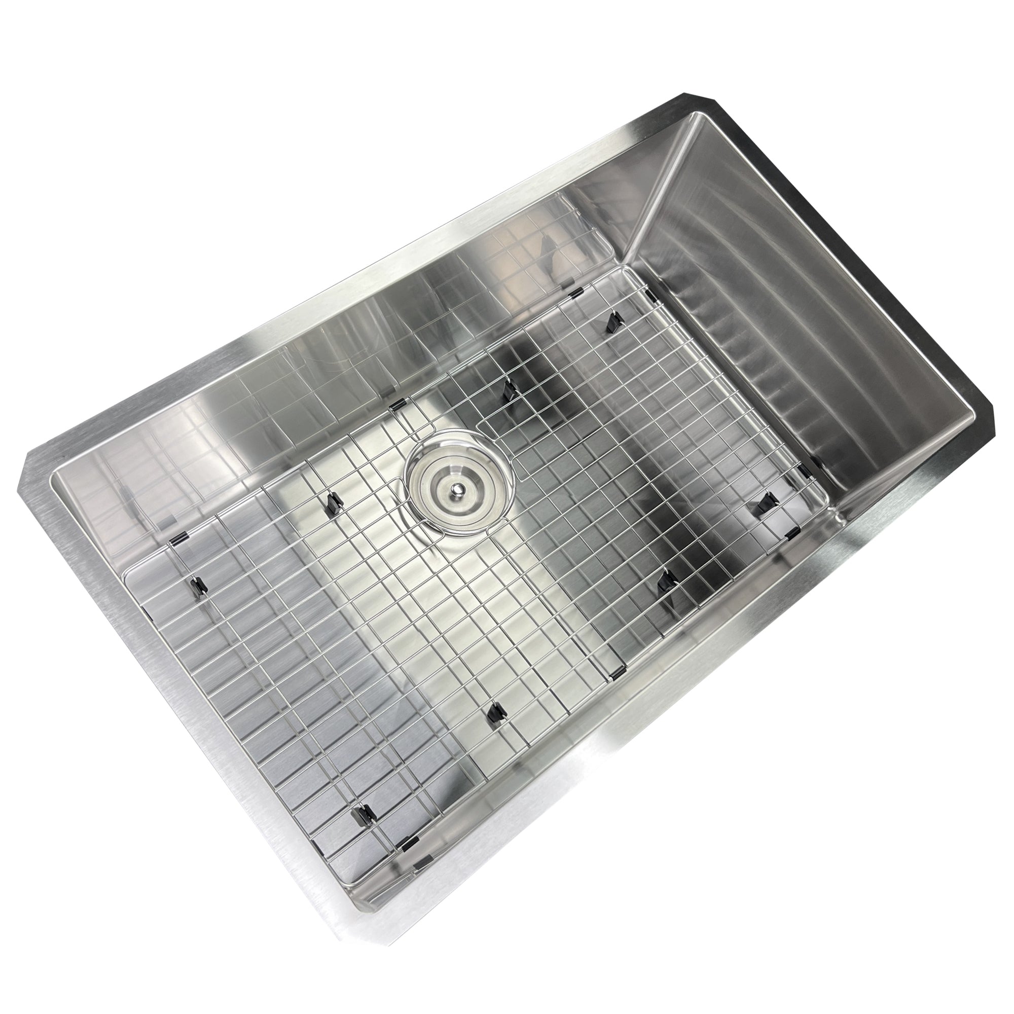 Nantucket Sinks Pro Series 32" Undermount 304 Stainless Steel Kitchen Sink with Accessories, Silver, 16 Gauge, SR3219-16