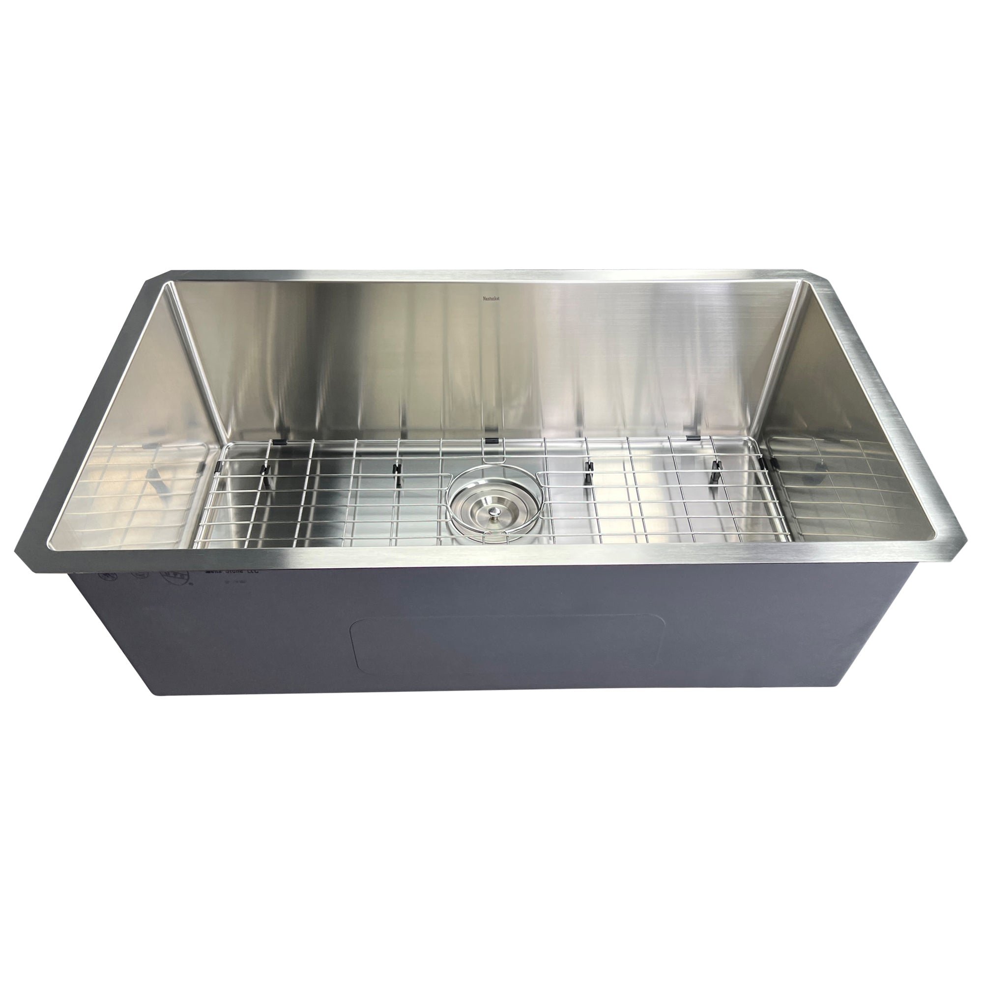 Nantucket Sinks Pro Series 32" Undermount 304 Stainless Steel Kitchen Sink with Accessories, Silver, 16 Gauge, SR3219-16