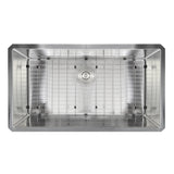 Nantucket Sinks Pro Series 32" Undermount 304 Stainless Steel Kitchen Sink with Accessories, Silver, 16 Gauge, SR3219-16