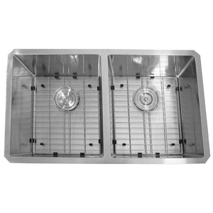 Alternate Image for Nantucket Sinks Pro Series 32" Undermount 304 Stainless Steel Kitchen Sink with Accessories, 50/50 Double Bowl, Silver, 16 Gauge, SR3219-DE-16