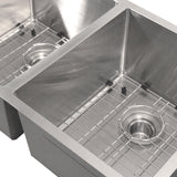 Nantucket Sinks Pro Series 32" Undermount 304 Stainless Steel Kitchen Sink with Accessories, 50/50 Double Bowl, Silver, 16 Gauge, SR3219-DE-16