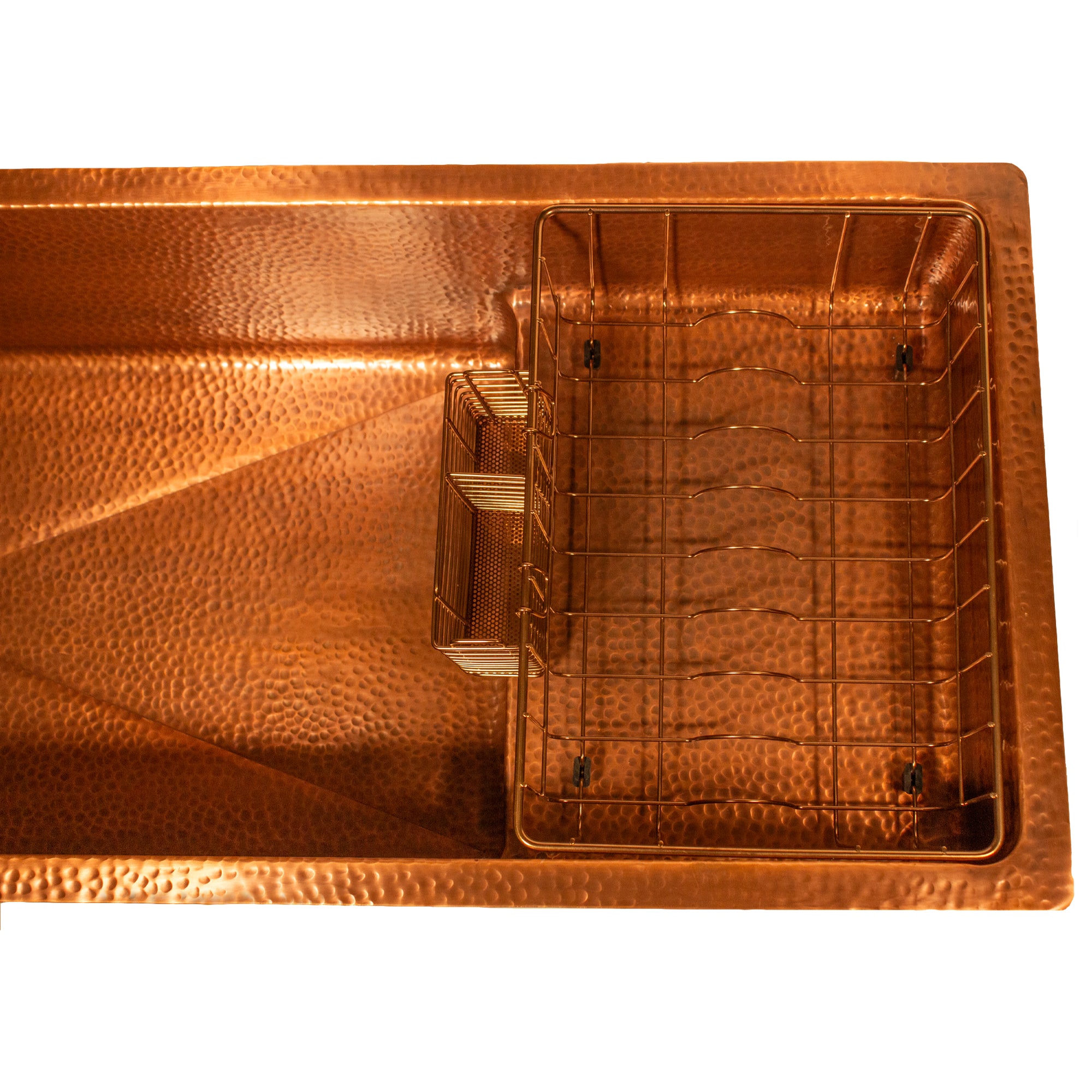 Nantucket Sinks x Studio Dearborn Brightwork 39" Undermount Copper Kitchen Sink with Accessories, 16 Gauge, STEPPE3918-HC