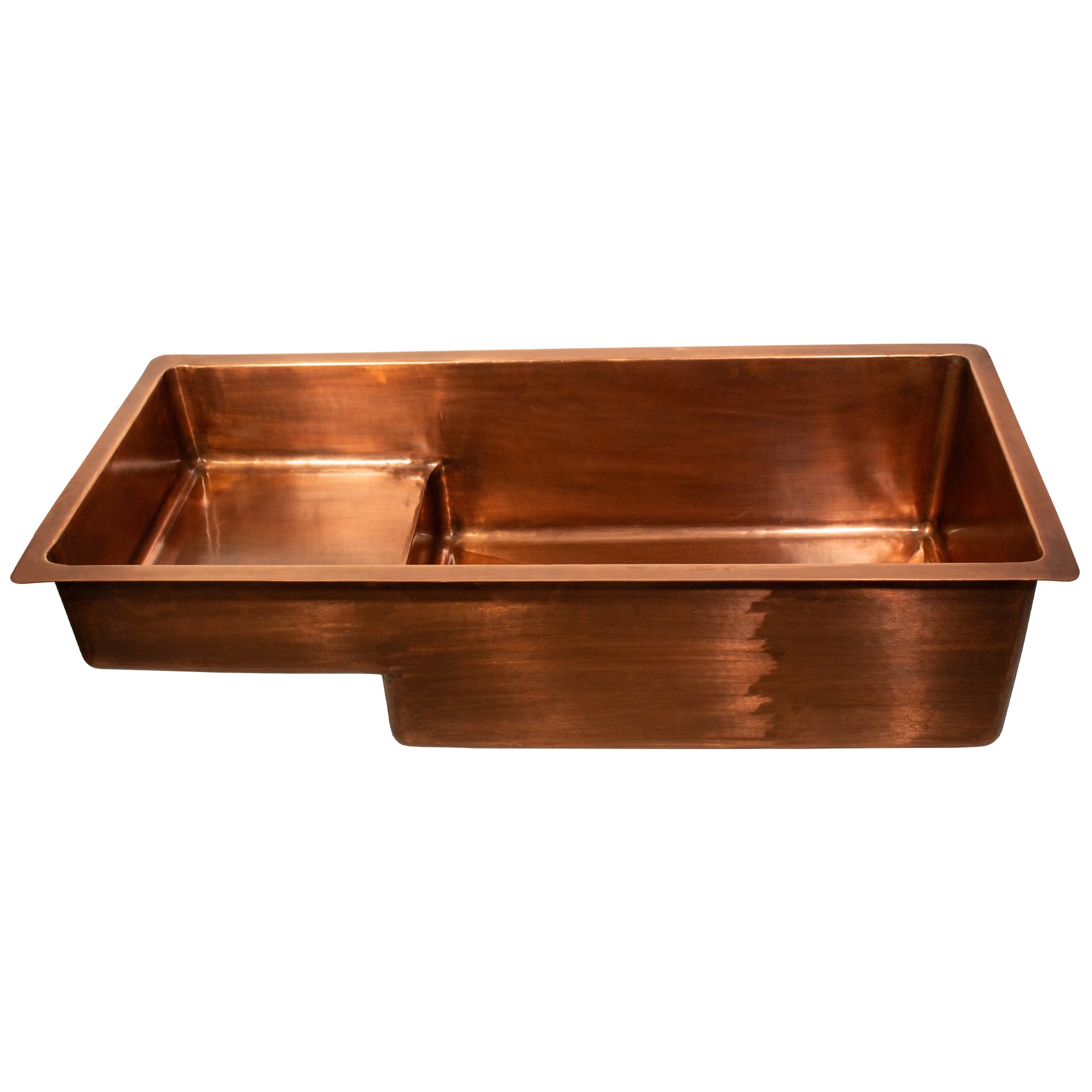 Nantucket Sinks x Studio Dearborn Brightwork 39" Undermount Copper Kitchen Sink with Accessories, 16 Gauge, STEPPE3918-SMC