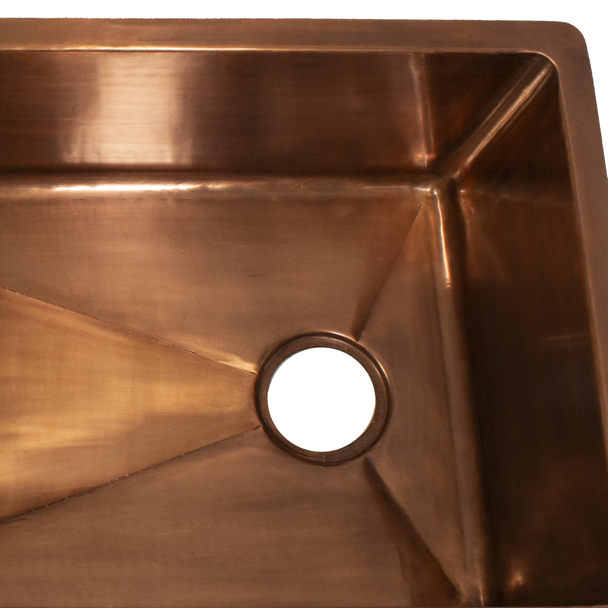 Nantucket Sinks x Studio Dearborn Brightwork 39" Undermount Copper Kitchen Sink with Accessories, 16 Gauge, STEPPE3918-SMC