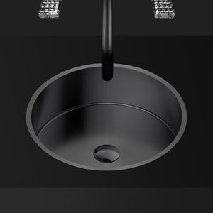 Alternate Image for MaestroBath 15" Aurora Modern Round Under-Mount ADA Bathroom Sink, Gun Metal, Stainless Steel, STN-AUR-GUM