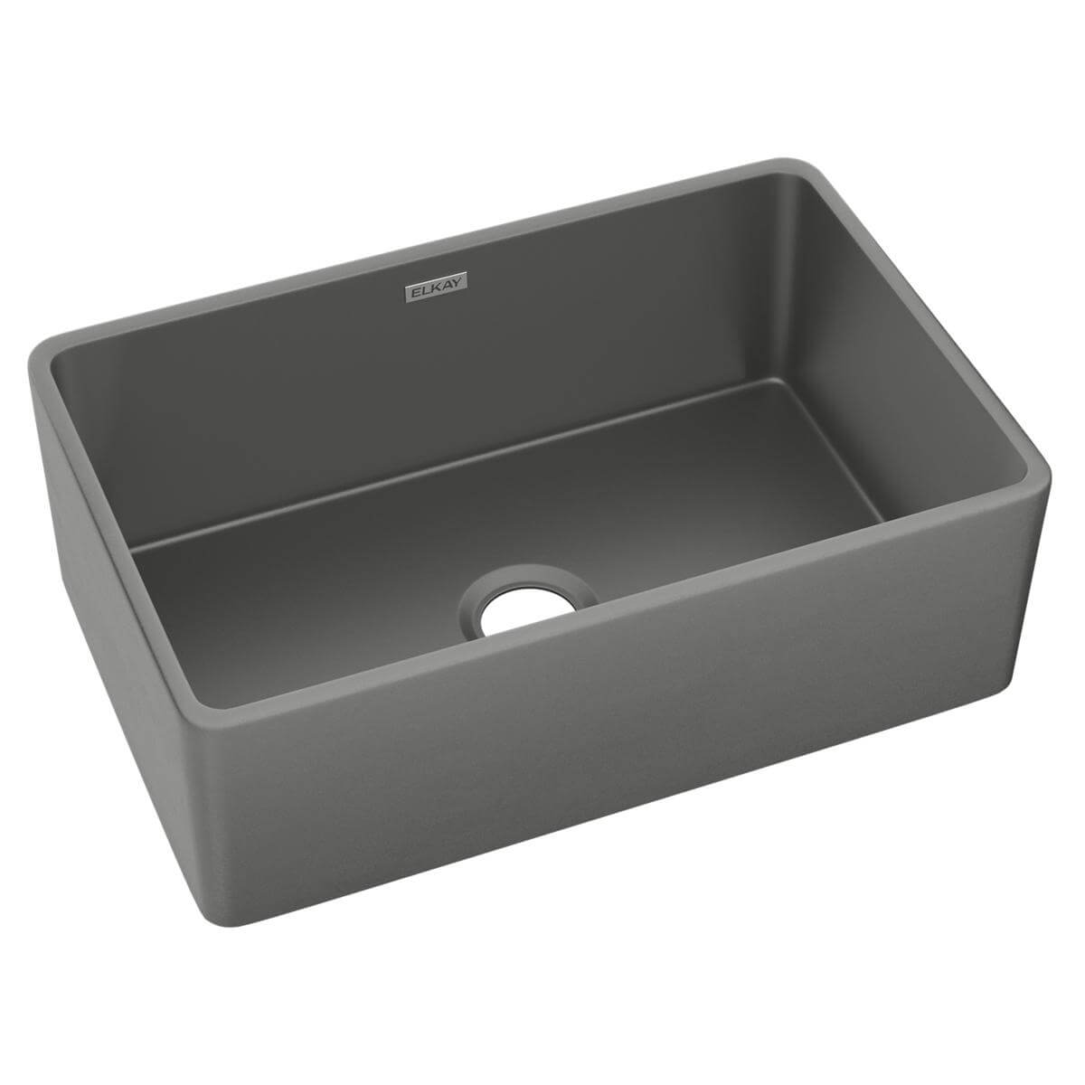 Elkay 30" Fireclay Farmhouse Sink, Matte Gray, SWUF28179MG