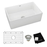 Elkay 30" Fireclay Farmhouse Sink Kit, White, SWUF28179WHC