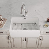 Elkay 30" Fireclay Farmhouse Sink Kit with Faucet, Single Bowl White, SWUF28179WHFLC