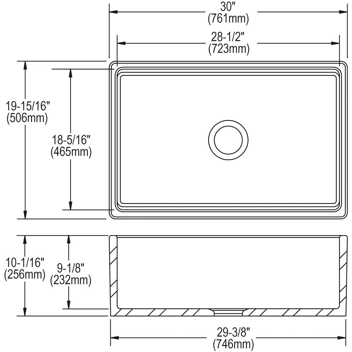 Elkay 30" Fireclay Farmhouse Kitchen Sink, Biscuit, SWUF28179BI