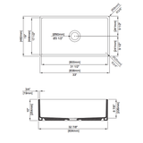 BOCCHI Contempo 33" Fireclay Farmhouse Sink Kit with Faucet and Accessories, White (sink) / Chrome (faucet), 1352-001-2020CH