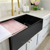 Nantucket Sinks Cape 30" Fireclay Workstation Farmhouse Sink with Accessories, Matte Black, T-PS30MB