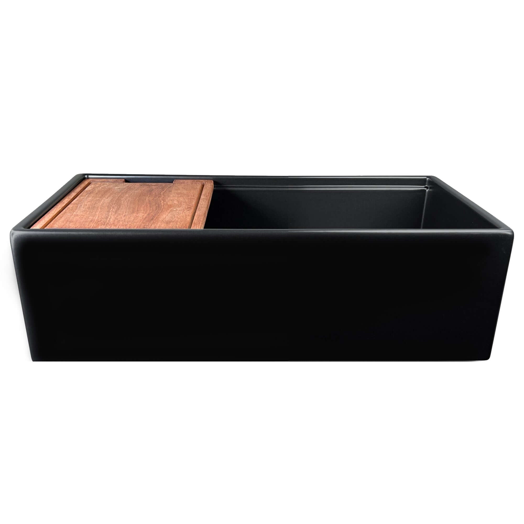 Nantucket Sinks Cape 33" Fireclay Workstation Farmhouse Sink with Accessories, Matte Black, T-PS33MB