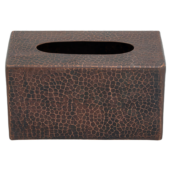 Premier Copper Products Large Hammered Copper Tissue Box Cover, 18 Gauge, Oil Rubbed Bronze, TBCLDB