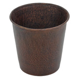 Premier Copper Products Hammered Copper Waste Bin / Trash Can, 17 Gauge, Oil Rubbed Bronze, TC11DB