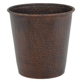 Premier Copper Products Hammered Copper Waste Bin / Trash Can, 17 Gauge, Oil Rubbed Bronze, TC11DB