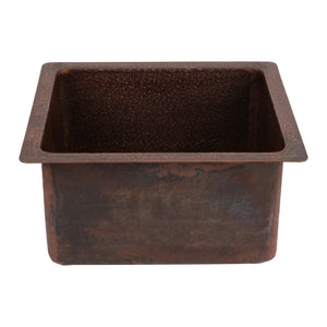 Alternate Image for Premier Copper Products 16" Rectangle Terra Firma Copper Bar/Prep Sink, Dark Brown, 10 Gauge, TFBREC16DB