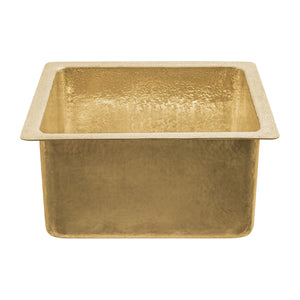 Alternate Image for Premier Copper Products 16" Rectangle Terra Firma Brass Bar/Prep Sink, TFBREC16PB