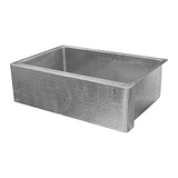 Premier Copper Products 33" Terra Firma Copper Farmhouse Sink, Nickel, 10 Gauge, TFKASEN332210