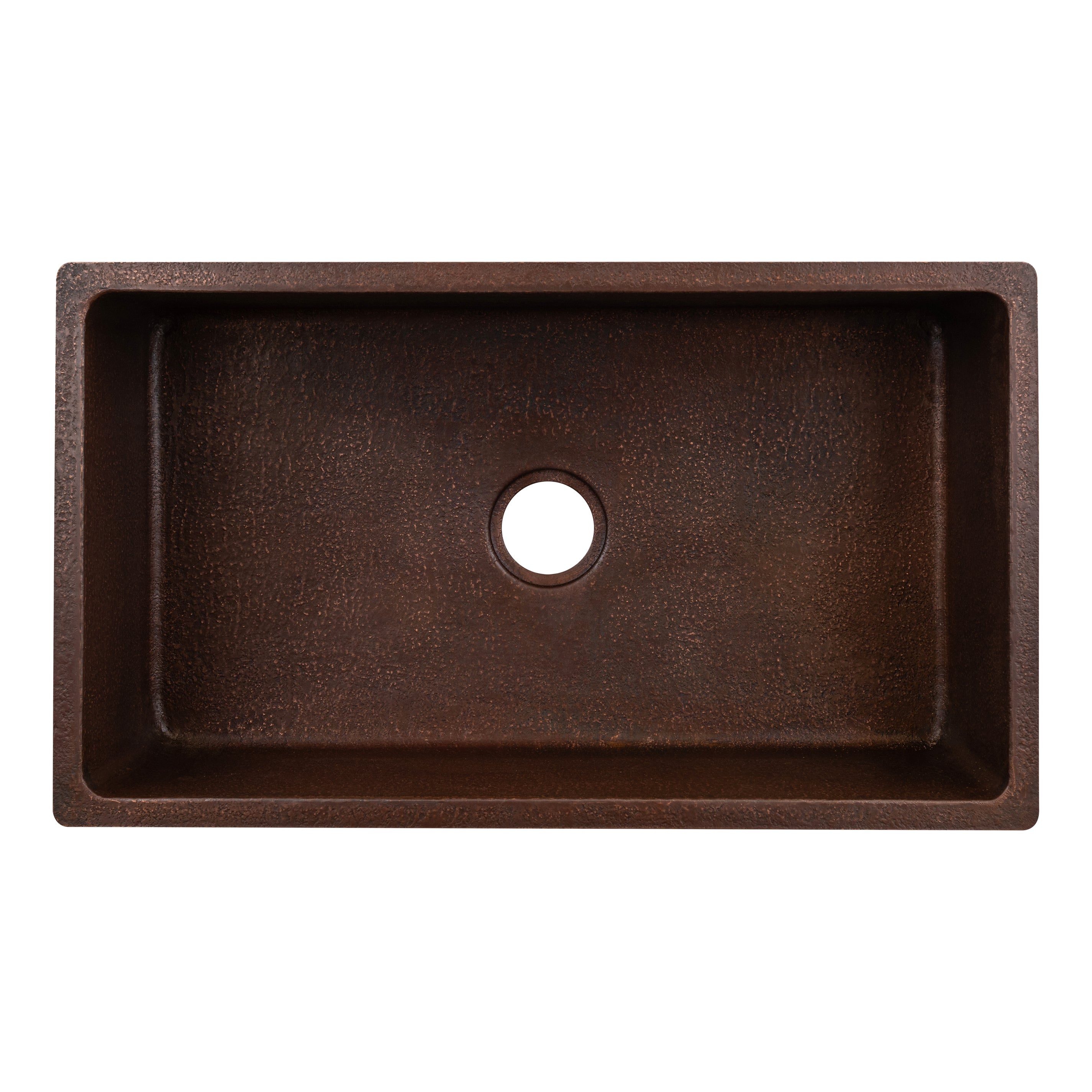Premier Copper Products 33" Dual - Undermount or Drop In Terra Firma Copper Kitchen Sink, Dark Brown, 10 Gauge, TFKSDB331910