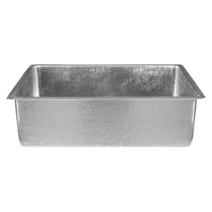 Alternate Image for Premier Copper Products 33" Dual - Undermount or Drop In Terra Firma Copper Kitchen Sink, Nickel, 10 Gauge, TFKSEN331910