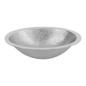 Alternate Image for Premier Copper Products 19" x 14" Oval Dual - Undermount or Drop In Terra Firma Copper Bathroom Sink, Nickel, 10 Gauge, TFLO19FEN