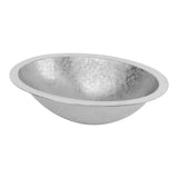 Premier Copper Products 19" x 14" Oval Dual - Undermount or Drop In Terra Firma Copper Bathroom Sink, Nickel, 10 Gauge, TFLO19FEN