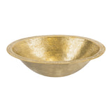 Premier Copper Products 19" x 14" Oval Dual - Undermount or Drop In Terra Firma Brass Bathroom Sink, TFLO19FPB