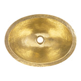 Premier Copper Products 19" x 14" Oval Dual - Undermount or Drop In Terra Firma Brass Bathroom Sink, TFLO19FPB