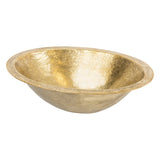 Premier Copper Products 19" x 14" Oval Dual - Undermount or Drop In Terra Firma Brass Bathroom Sink, TFLO19FPB