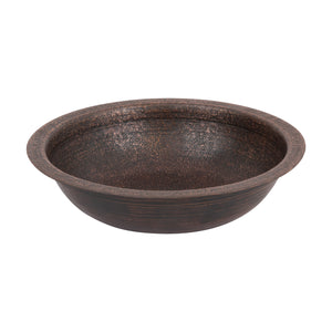Alternate Image for Premier Copper Products 16" Round Dual - Undermount or Drop In Terra Firma Copper Bathroom Sink, Dark Brown, 10 Gauge, TFLR16DB