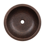 Premier Copper Products 16" Round Dual - Undermount or Drop In Terra Firma Copper Bathroom Sink, Dark Brown, 10 Gauge, TFLR16DB