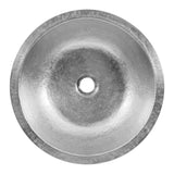 Premier Copper Products 16" Round Dual - Undermount or Drop In Terra Firma Copper Bathroom Sink, Nickel, 10 Gauge, TFLR16EN